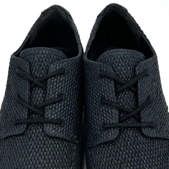 Vince Zina Platform Sneaker Size 8 Black Raffia Tweed Oxford/Derby Laced Wedged - Picture 14 of 14